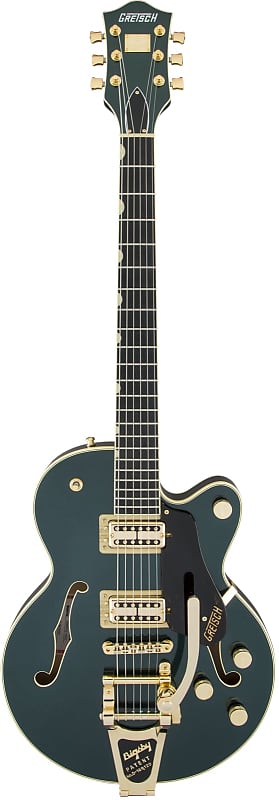 Gretsch G6659TG Players Edition Broadkaster Jr. Center Block Single-Cut with String-Thru Bigsby and Gold Hardware - USA Full'Tron Pickups, Ebony Fingerboard, Cadillac Green image 1