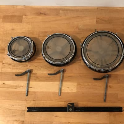 3 Remo Rototoms:  6" / 8" / 10" with 24" Mounting Crossbar image 1