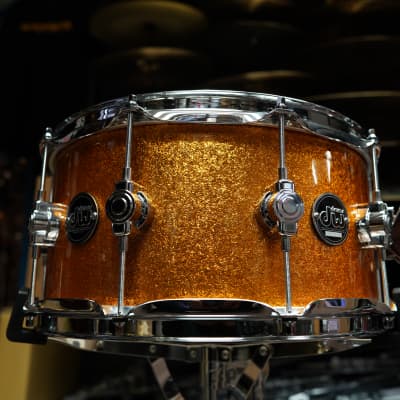 DW USA Performance Series DRP6514SS 6.5" x 14" Pure Maple Snare Drum Gold Sparkle (2023) image 1