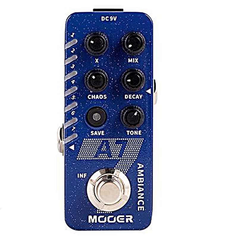 Mooer A7 Ambient Reverb New Micro Series Guitar Effects Pedal  Blue image 1