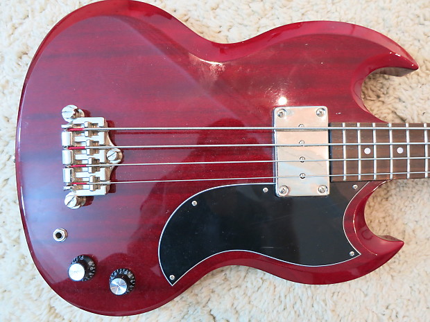 2000s Epiphone EB 0 Bass Cherry Wine Red Immaculate Condition Gibson SG EB 3 Reverb Hungary