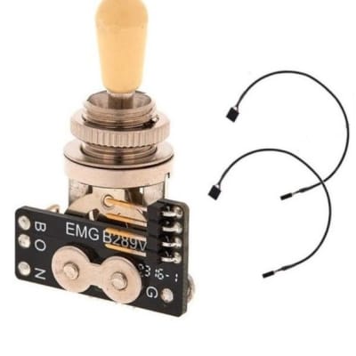 EMG 3 POS CHROME GIBSON STYLE TOGGLE 3 WAY 3 POSITION SWITCH IVORY TIP B289 ( DISCOLORED TIP ) image 1