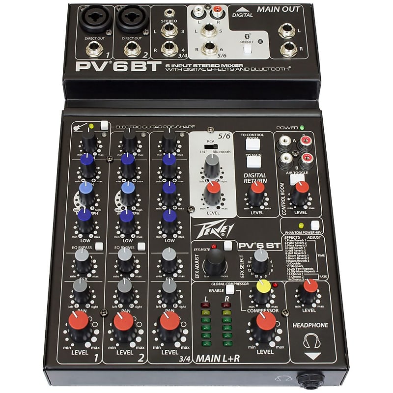 Peavey PV 6 BT Mixer with Bluetooth and Effects image 1