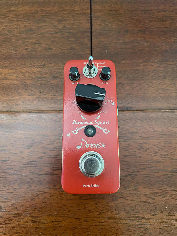 Donner Harmonic Square Pedal Octave Pitch Shifter Pedal Red Reverb