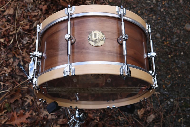 HHG Drums Pennsylvania Walnut snare drum with maple hoops Reverb