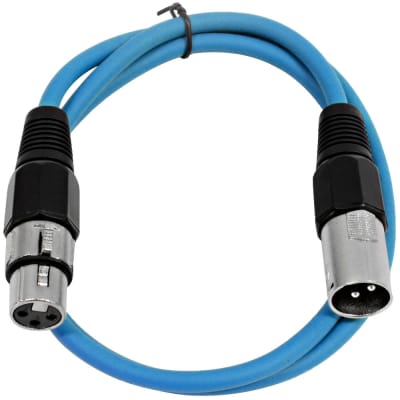 SEISMIC AUDIO Blue 2' XLR Patch Cable - Snake Mic Cord image 1