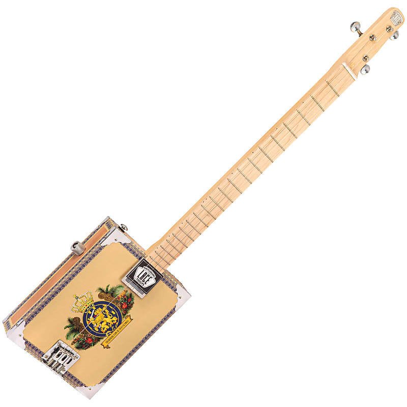 Lace Cigar Box Electric Guitar ~ 3 String ~ Royalty image 1