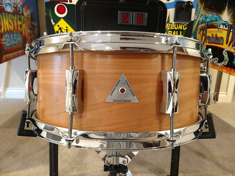 Summit Solid Beech Wood 6x14 Snare Drum. MINT. N&C, Noble Cooley, Slingerland Radio King, Select Craviotto, Sonor, DW, Ludwig, Tama, Star Series, 6x14 Solid Beech Wood Snare 2020 - Natural image 1