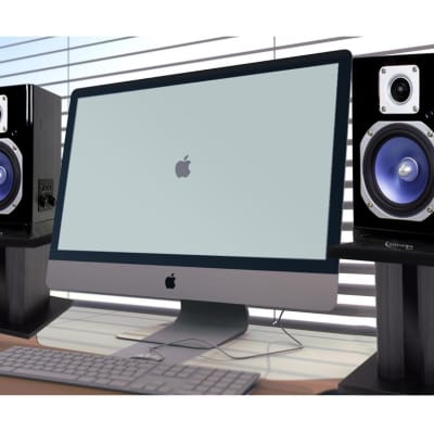 (2) Technical Pro 8” Studio Monitor Bookshelf Computer Multimedia Speaker Stands image 4