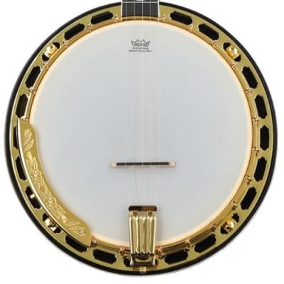 Washburn Americana Series B17K 5 String Banjo with Remo Top, Flame Maple Back and Sides, 22 Frets, Maple (Engraved Heel & Back of Headstock) Neck Gloss - Tobacco Sunburst image 2