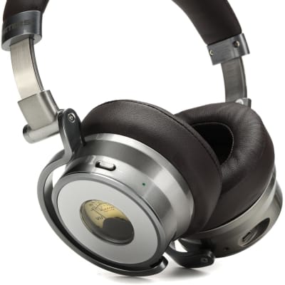 Ashdown Meters OV-1-B-Connect Editions Over-ear Active Noise Canceling Bluetooth Headphones - Silver & Bro (OV1BTANCSilverd1)