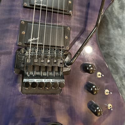 1989 B.C. Rich Warlock N.J. Series Midnight Purple Floyd Rose Electric Guitar image 3