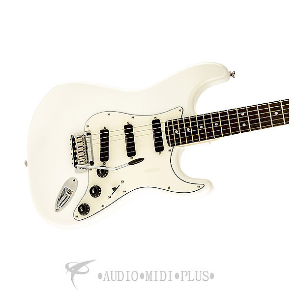 Fender Squier Deluxe Hot Rails Strat Rosewood Fingerboard Electric Guitar Olympic White 300510505
