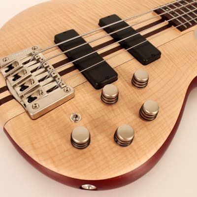 Cort A4 Plus FMMH OPN Artisan Series Figured Maple/Mahogany 4-String Bass 2020s - Open Pore Natural image 3
