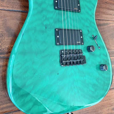 ESP Custom Shop Emerald Green Late 80's Super Strat - 5A Quilted Maple image 6