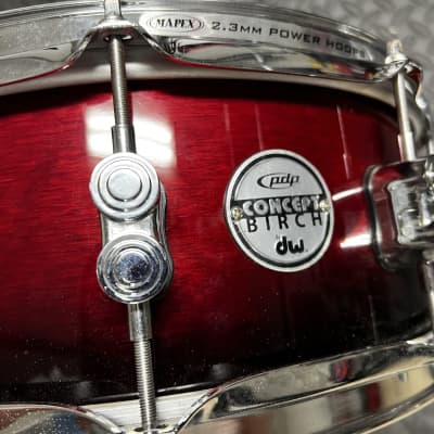 PDP PDCB5514SSNC Concept Birch Series 5.5x14" Snare Drum with Chrome Hardware 2010s - Natural to Charcoal Fade image 1