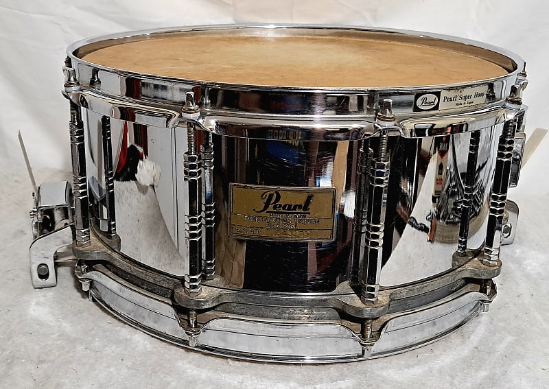 VINTAGE 1ST GEN PEARL FREE FLOATING STEEL SNARE DRUM 1984 - Cos