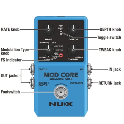 NuX Mod Core Deluxe MkII Modulation Guitar Bass Pedal  2023 - New! image 6