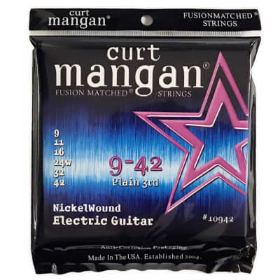 (3 Pack) Curt Mangan Nickel Wound Electric Guitar Strings (09-42) image 2