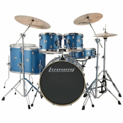 Ludwig LCEE622023EXP Element Evolution 6-Piece Drum Set with Hardware, Blue Sparkle image 1