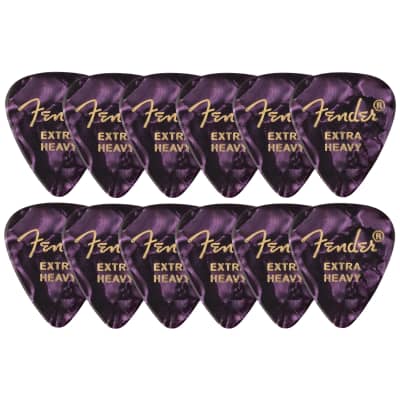 Fender Premium Celluloid 351 Shape Guitar Picks, Extra Heavy, Purple Moto, 12-Pack image 3