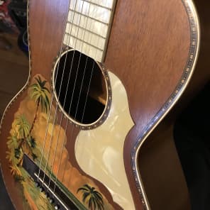 1920s Stromberg-Voisinet (Kay) Hawaiian Themed Parlor Guitar - Very Cool! image 22