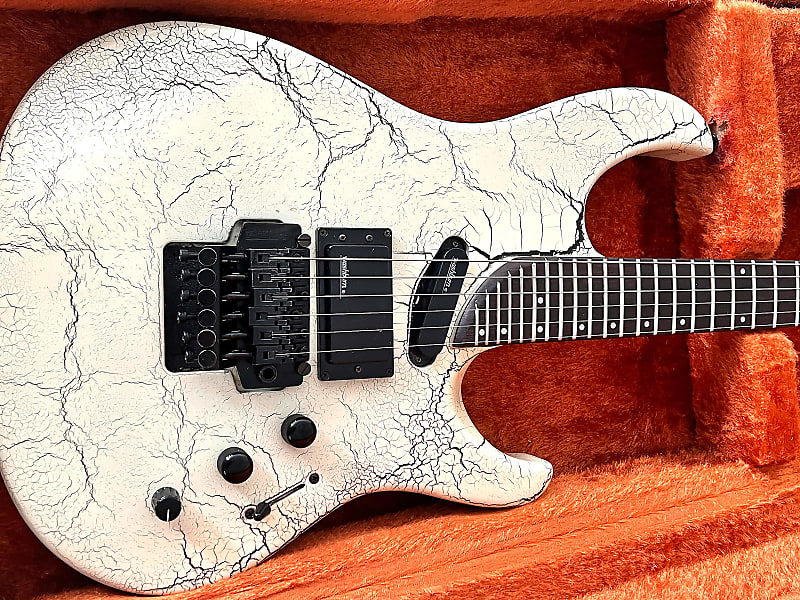 Washburn EC29 1987 - White, Black crackle | Reverb