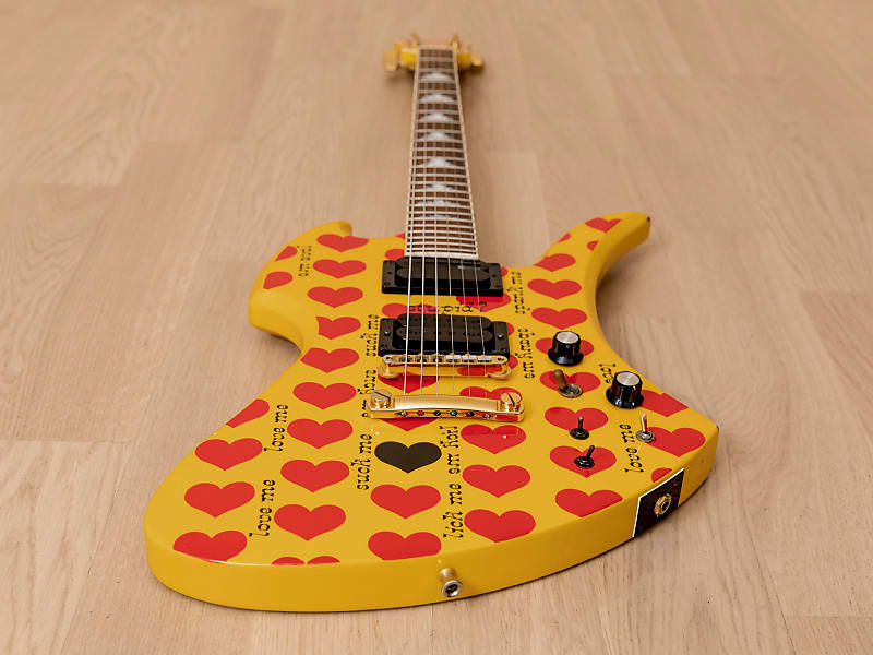 Burny Mockingbird MG-145S HY Hide X Electric Guitar Yellow Heart w