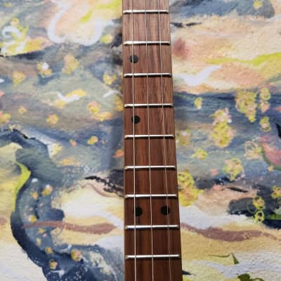 Gerry Edmonds "Leather Rose" Cigar Box 3-String Guitar w/ Single Coil Pickup (Made In Hemet CA.) image 6