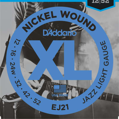 D'Addario EJ21 Nickel Wound, Jazz Light Electric Guitar Strings 12-52 image 1