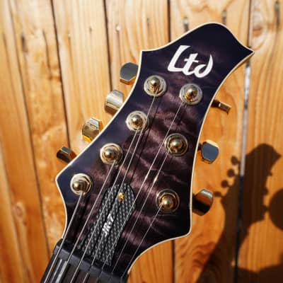 ESP LTD SIGNATURE SERIES JR-7 Javier Reyes Faded Blue Sunburst 7-String Electric Guitar w/Case image 5