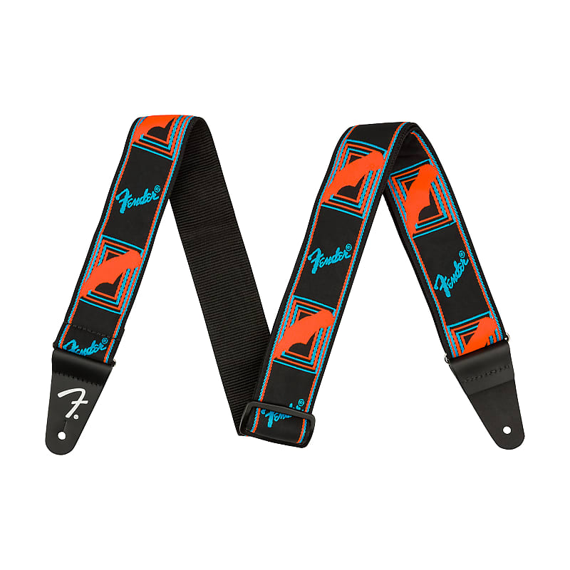 Fender Neon Monogrammed Guitar Strap Reverb