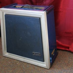Jensen Vintage Trapezoid 12" Speaker Cabinter  1960's Blue Sparkle image 2