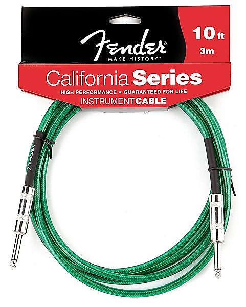 Fender California Instrument Cable, 10', Surf Green 2016 image 1