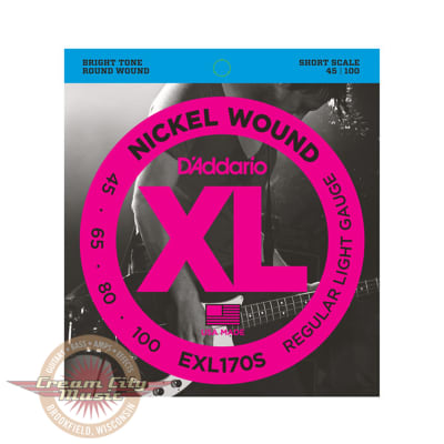 D'Addario EXL170S Nickel Wound Short Scale Light Bass Strings .045-.100 image 1