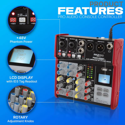 Studio Audio Sound Mixer Board - 4 Channel Bluetooth Compatible