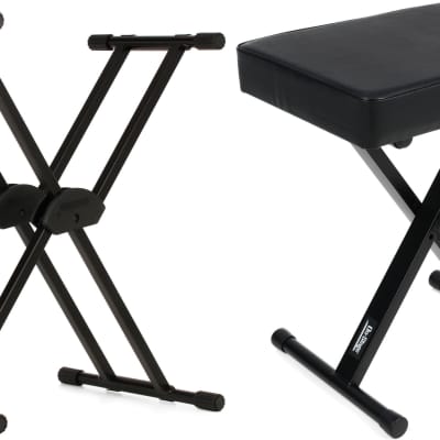 Roland KS-20X Heavy-duty Double-Braced X-Style Stand  Bundle with On-Stage KT7800 Three-Position X-Style Bench
