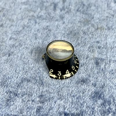 1960's Gibson Black Reflector Guitar  Knob  "No Tone-Volume"  Cracked but Functional (SG-LP-335) image 3