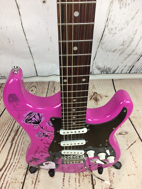 Jaxville pink punk electric guitar on sale