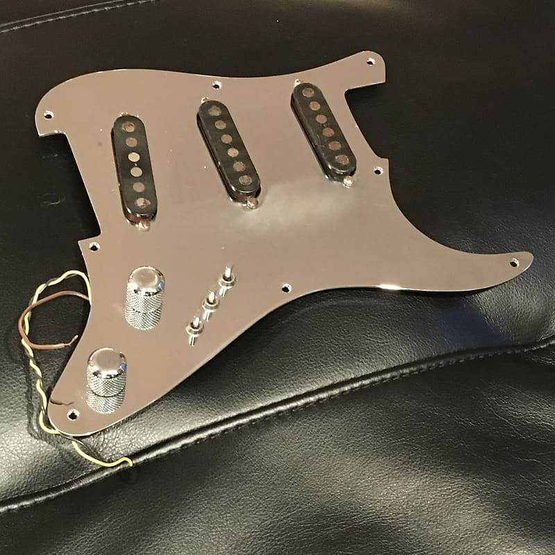 Schecter complete original F500t Stratocaster Tapped single coil pickup  assembly w/ brass pickguard