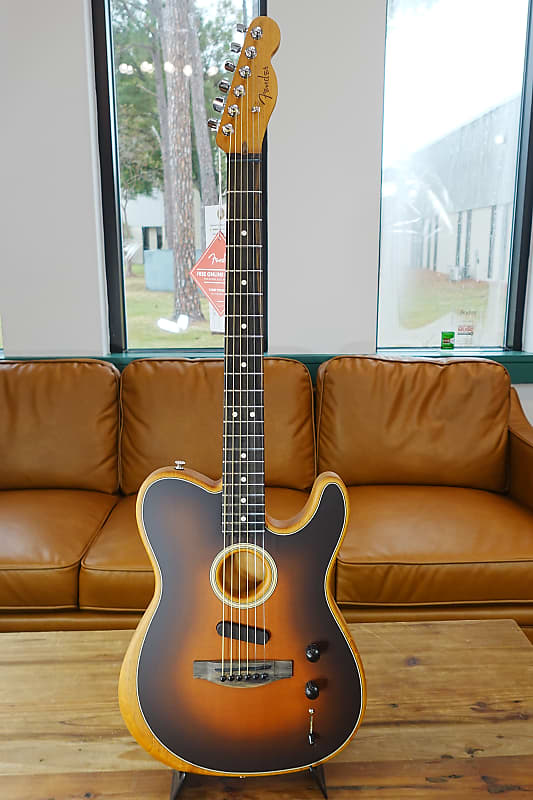 Fender American Acoustasonic Telecaster, Ebony Fingerboard, Sunburst image 1