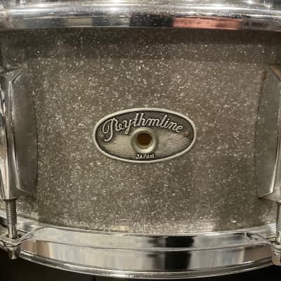 VINTAGE Rhythmline MIJ 14x5 snare drum 1960s - Silver Sparkle image 2