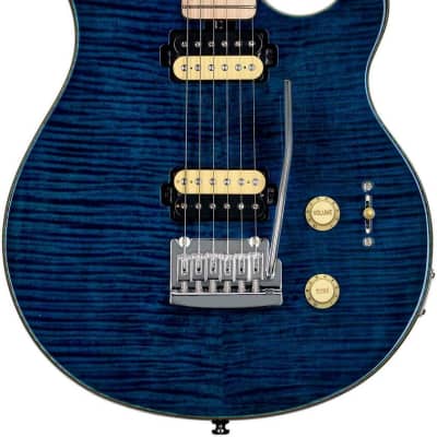 Sterling by Music Man SUB Axis Electric Guitar Flame Maple Neptune Blue AX3FM-NB for sale