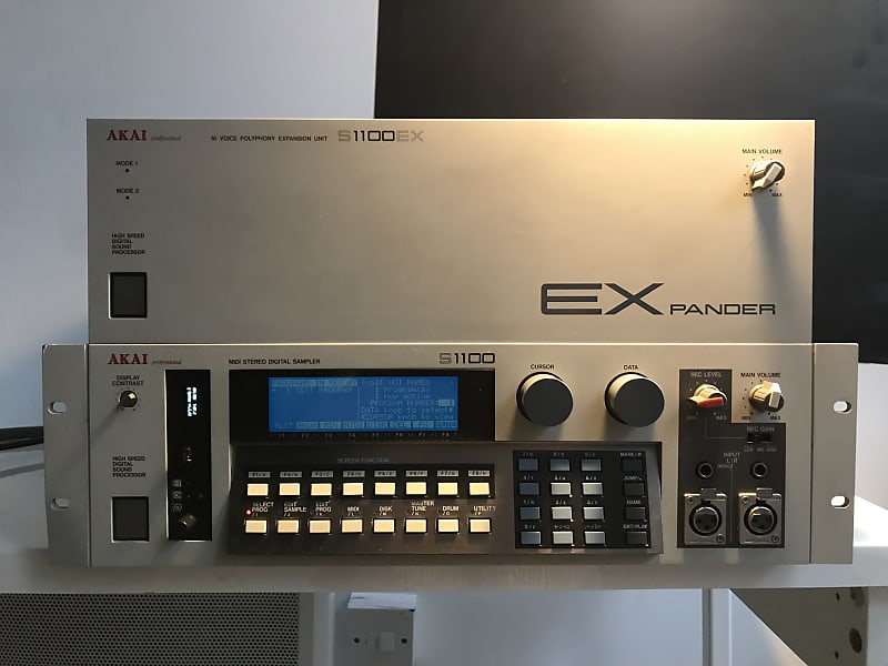 Akai S1100 + S1100EX (+Gotek Flash Drive) latest OS 4.30 - MIDI Stereo  Digital Sampler + Expander 1990