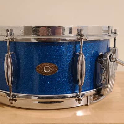 Slingerland Blue Sparkle Radio King Snare Drum | Reverb