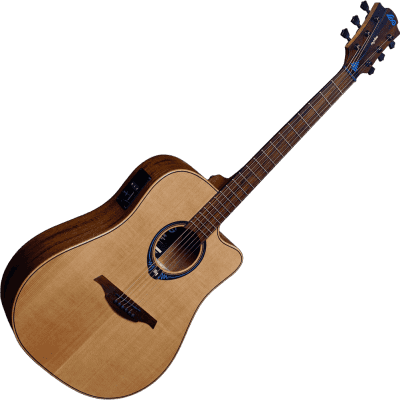 LAG  Hyvibe Tramontane THV10DCE Electric Acoustic Smart Guitar Built In FX w/ Case Solid Cedar Top image 2