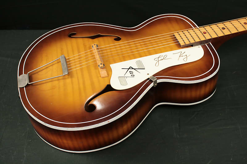 Kay N-4 acoustic archtop Early 1960's Ice Tea burst flame - Signed by Steppenwolf frontman John Kay image 1
