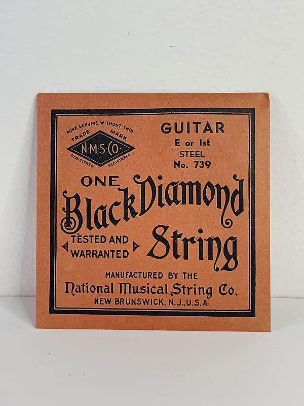 Vintage 1940s 1950s Black Diamond Strings Guitar Set Steel 754 Packaging Case Candy