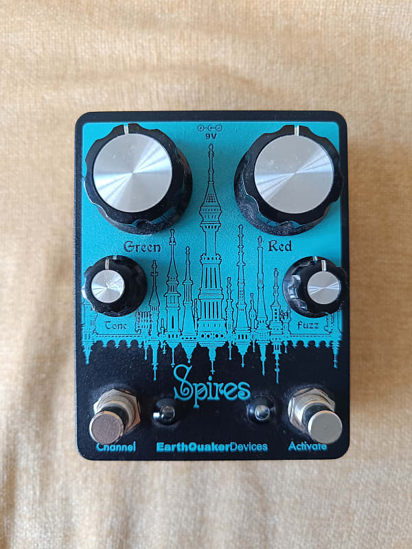 EarthQuaker Devices Spires Nu Face Double Fuzz 2016 - 2019 - Black Texture / Teal Print image 1