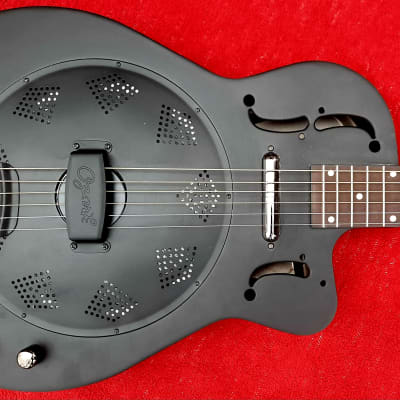 Ozark Resonator Guitar Slimline Cutaway Black With Lipstick Pickup Awesome Looks And Awesome Sound! for sale